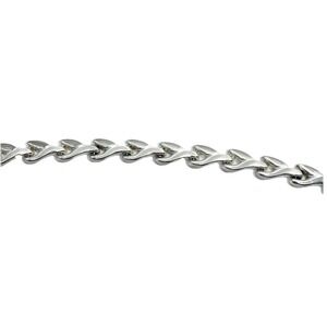 ITALY ALX  925 Sterling Silver‎ Heart Link  Chain  Bracelet